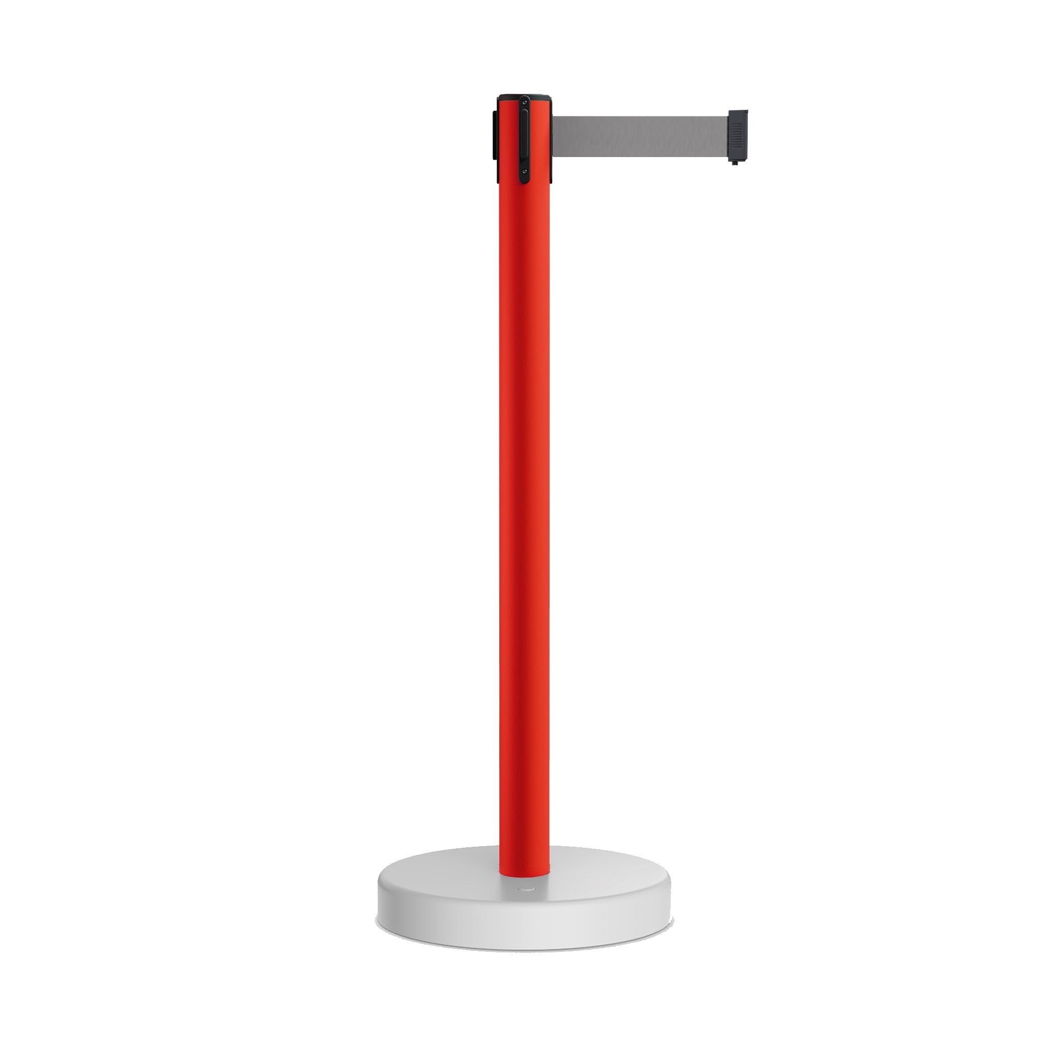 Retractable Belt Barrier Stanchion, Water Fillable Base, Red PVC Plastic Post, 9 Ft Belt - Montour Line MSH630 - Crowd Control Warehouse