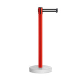 Retractable Belt Barrier Stanchion, Water Fillable Base, Red PVC Plastic Post with 7.5 Ft Belt - Montour Line MSH630 - Crowd Control Warehouse