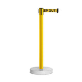 Retractable Belt Barrier Stanchion, Water Fillable Base, Yellow PVC Plastic Post, 13 Ft Belt - Montour Line MSH630 - Crowd Control Warehouse