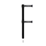 Retractable Dual Belt Barrier Stanchion, Mini Socket Base, Black Post, 11 ft Belt - Montour Line MX630DSK - Crowd Control Warehouse
