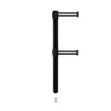 Retractable Dual Belt Barrier Stanchion, Mini Socket Base, Black Post, 9 ft Belt - Montour Line MX630DSK - Crowd Control Warehouse