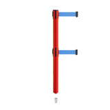 Retractable Dual Belt Barrier Stanchion, Mini Socket Base, Red Post, 13 ft Belt - Montour Line MSX630DSK - Crowd Control Warehouse
