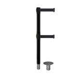Retractable Dual Belt Barrier Stanchion, Removable Base, Black Post, 11 Ft. Belt - Montour Line MX630DR - Crowd Control Warehouse
