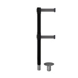 Retractable Dual Belt Barrier Stanchion, Removable Base, Black Post, 11 Ft. Belt - Montour Line MX630DR - Crowd Control Warehouse