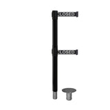 Retractable Dual Belt Barrier Stanchion, Removable Base, Black Post, 11 Ft. Belt - Montour Line MX630DR - Crowd Control Warehouse