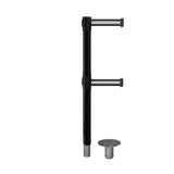 Retractable Dual Belt Barrier Stanchion, Removable Base, Black Post, 11 Ft. Belt - Montour Line MX630DR - Crowd Control Warehouse