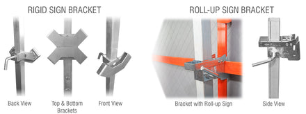 Dual Spring Stand For Rigid or Roll-Up Signs