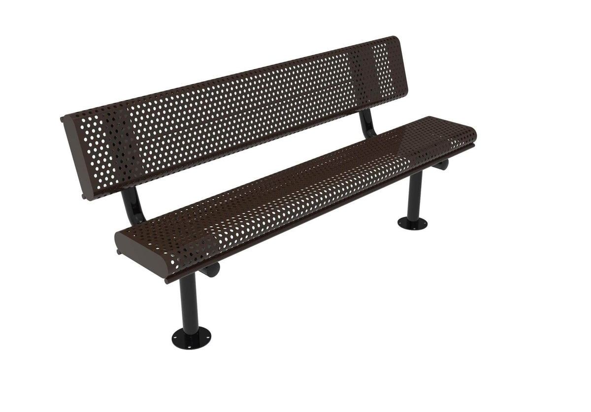 Rolled Park Bench with Back - Circular Pattern - Crowd Control Warehouse