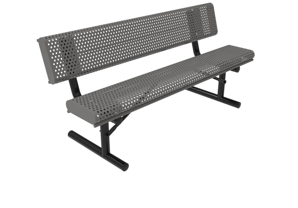 Rolled Park Bench with Back - Circular Pattern - Crowd Control Warehouse