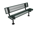 Rolled Park Bench with Back - Diamond Pattern - Crowd Control Warehouse