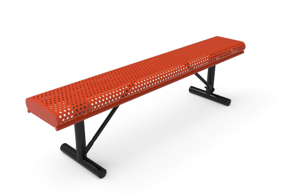Rolled Park Bench without Back - Circular Pattern - Crowd Control Warehouse