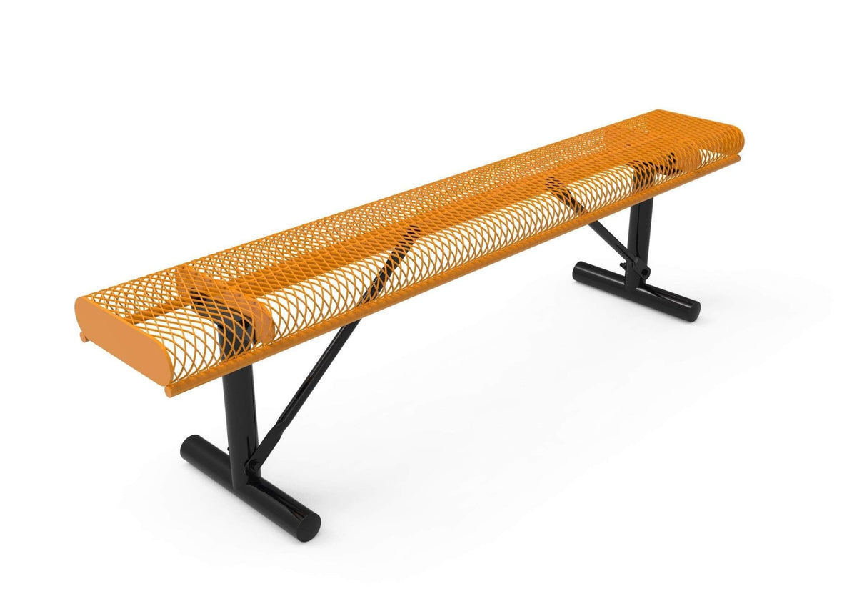 Rolled Park Bench without Back - Diamond Pattern - Crowd Control Warehouse