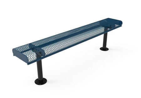 Rolled Park Bench without Back - Diamond Pattern - Crowd Control Warehouse