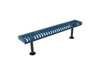 Rolled Park Bench without Back - Slatted Steel - Crowd Control Warehouse