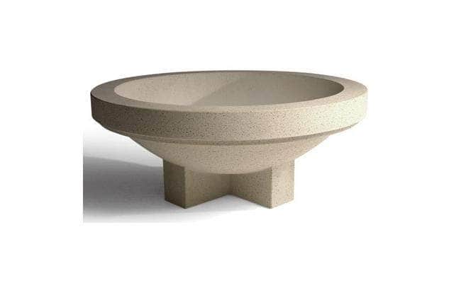 concrete pot plant stand Round Concrete Pedestal Planter | Reinforced Concrete | Star Standard Acid Wash | 96"OD x 38"H