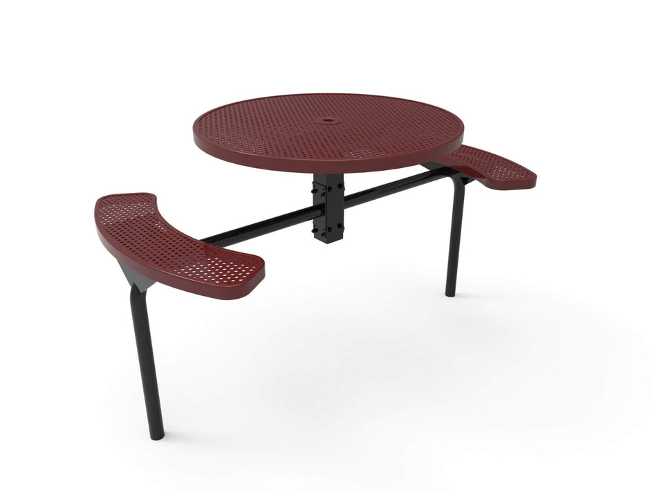 Round Nexus Pedestal Picnic Table with 2 ADA Seats - Circular Pattern - 46 In. - Crowd Control Warehouse