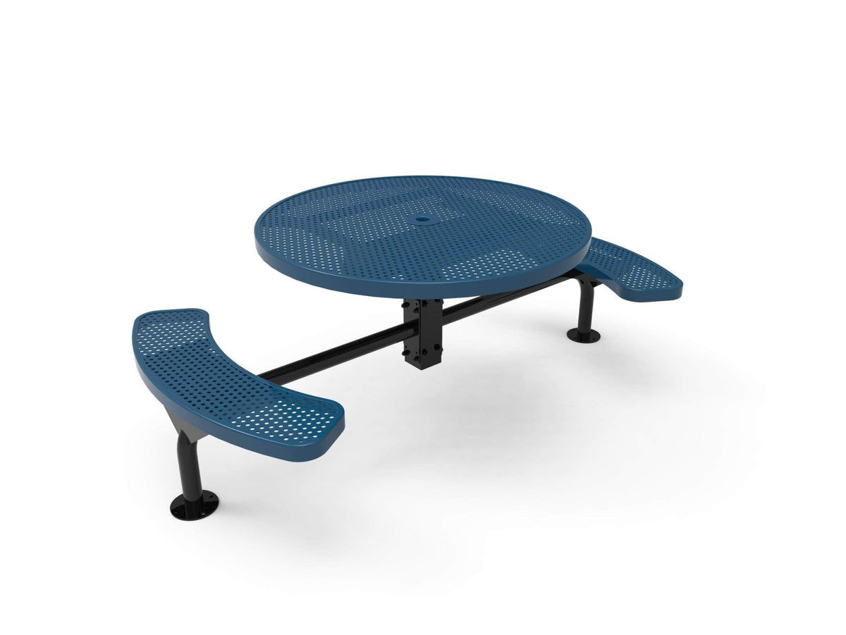 Round Nexus Pedestal Picnic Table with 2 ADA Seats - Circular Pattern - 46 In. - Crowd Control Warehouse