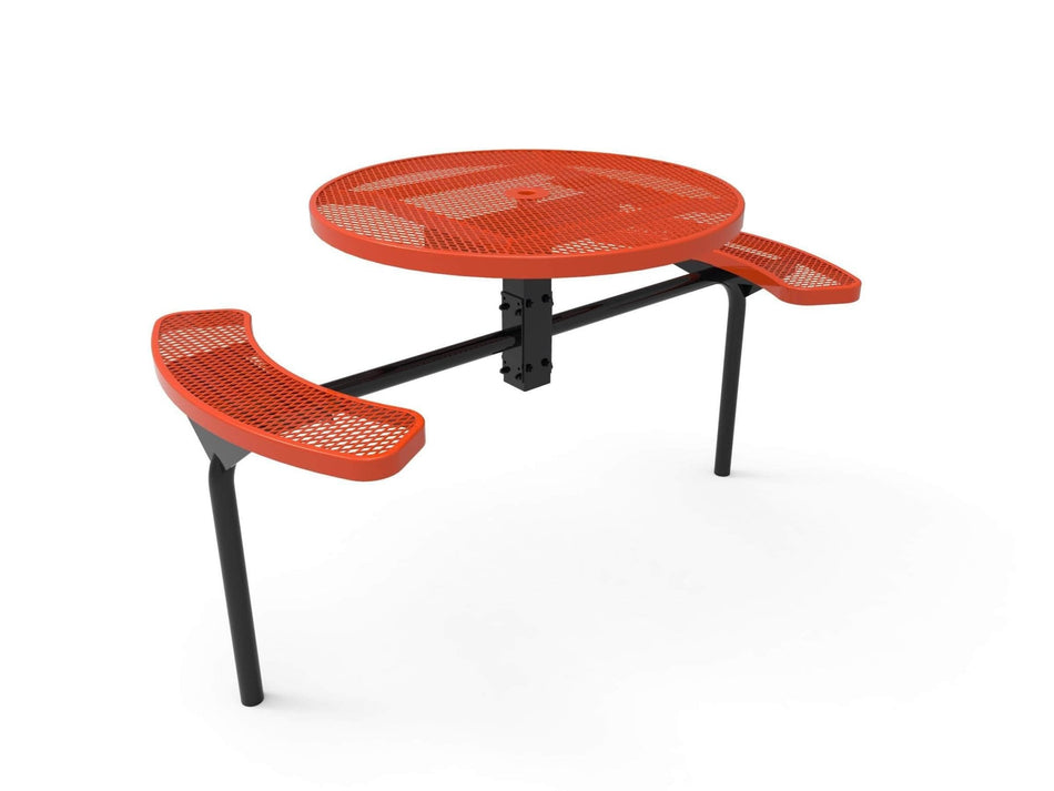 Round Nexus Pedestal Picnic Table with 2 ADA Seats - Diamond Pattern - 46 In. - Crowd Control Warehouse