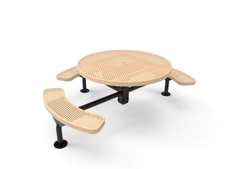 Round Nexus Pedestal Picnic Table with 3 Seats - Circular Pattern - 46 In. - Crowd Control Warehouse