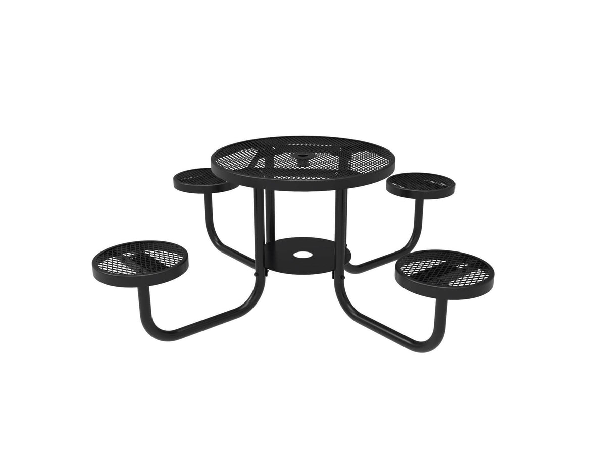 Round Patio Table with Seats - Diamond Pattern - Crowd Control Warehouse