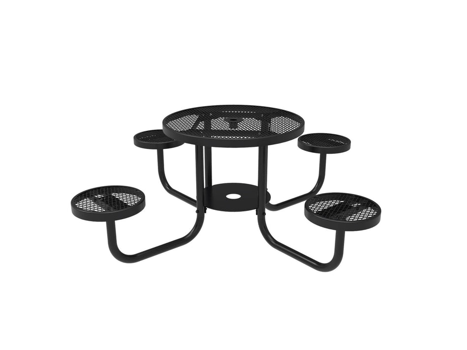Round Patio Table with Seats - Diamond Pattern - Crowd Control Warehouse