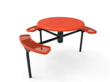 Round Solid Top Nexus Pedestal Picnic Table with 3 Seats - Diamond Pattern - 46 In. - Crowd Control Warehouse