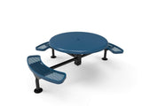 Round Solid Top Nexus Pedestal Picnic Table with 3 Seats - Diamond Pattern - 46 In. - Crowd Control Warehouse