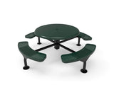 Round Solid Top Nexus Pedestal Picnic Table with 4 Seats - Circular Pattern - 46 In. - Crowd Control Warehouse