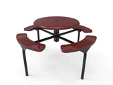 Round Solid Top Nexus Pedestal Picnic Table with 4 Seats - Circular Pattern - 46 In. - Crowd Control Warehouse