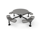 Round Solid Top Nexus Pedestal Picnic Table with 4 Seats - Diamond Pattern - 46 In. - Crowd Control Warehouse