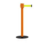 Safety Portable Retractable Belt Barrier Stanchion with Low Profile Base, Orange Post, 35 Ft Belt - Montour Line MSX760 - Crowd Control Warehouse