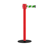 Safety Portable Retractable Belt Barrier Stanchion with Low Profile Base, Red Post, 35 Ft Belt - Montour Line MSX760 - Crowd Control Warehouse