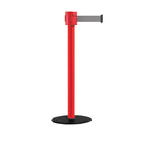 Safety Portable Retractable Belt Barrier Stanchion with Low Profile Base, Red Post, 35 Ft Belt - Montour Line MSX760 - Crowd Control Warehouse