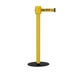 Safety Portable Retractable Belt Barrier Stanchion with Low Profile Base, Yellow Post, 35 Ft Belt - Montour Line MSX760 - Crowd Control Warehouse