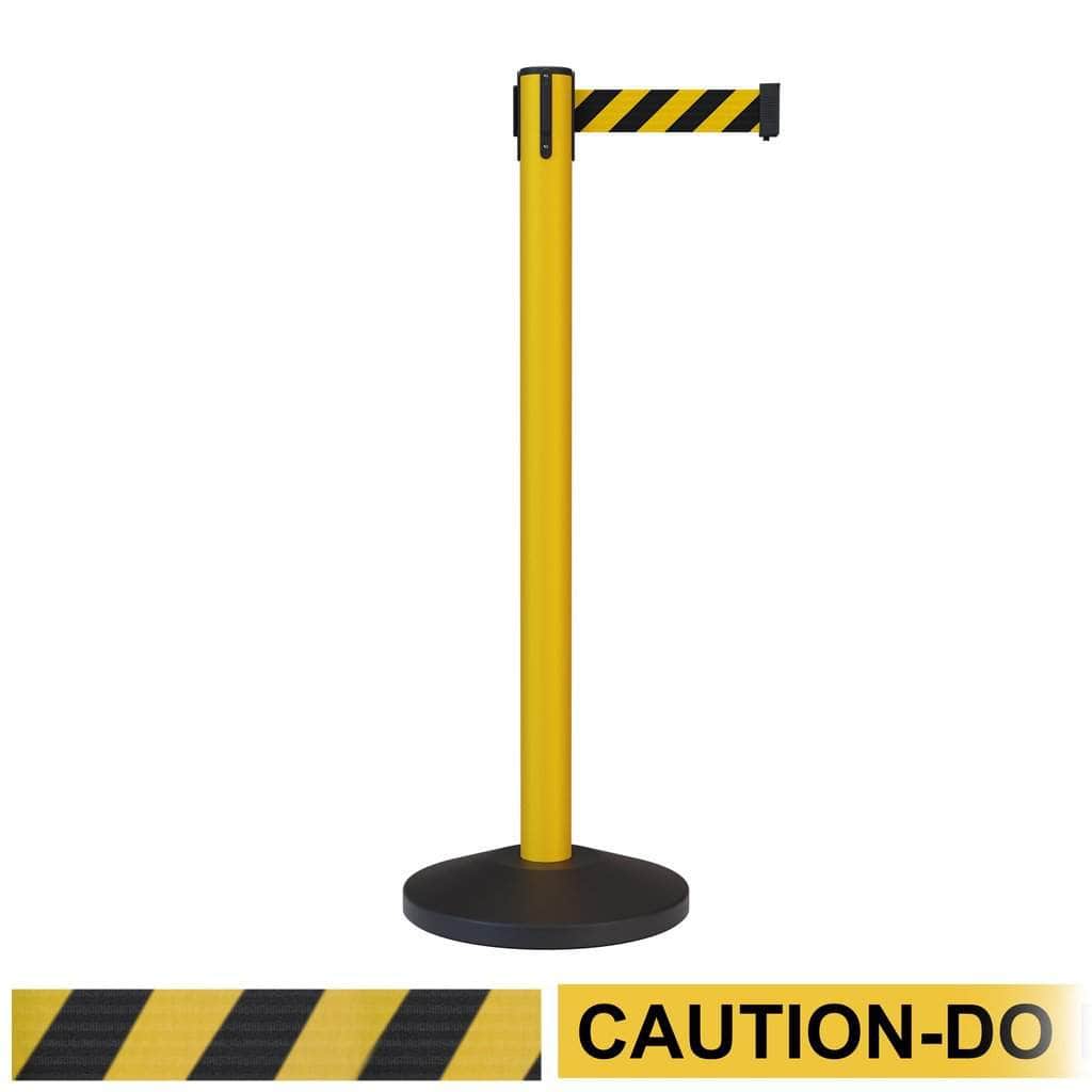 Safety Retractable Belt Barrier Stanchion, 7.5 Ft. Belt - Montour Line MSLine630 - Crowd Control Warehouse