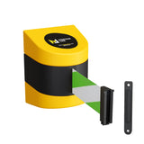 Safety Wall Mount Belt Barrier, Fixed or Magnetic, 10 Ft. Belt - Montour Line WMX 140 - Crowd Control Warehouse