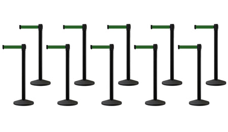 Set of (10) CCW Series RBB - 100 Retractable Belt Barriers - 13 Ft. Belt - Crowd Control Warehouse