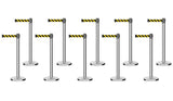 Set of (10) CCW Series RBB - 100 Retractable Belt Barriers - 13 Ft. Belt - Crowd Control Warehouse