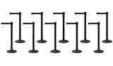 Set of (10) CCW Series Retractable Belt Barriers - 11 Ft. Belts - Crowd Control Warehouse