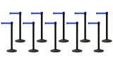 Set of (10) CCW Series Retractable Belt Barriers - 11 Ft. Belts - Crowd Control Warehouse