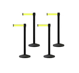 Set of (4) CCW Series RBB - 100 Retractable Belt Barriers - 11 Ft. Belt - Crowd Control Warehouse