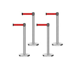 Set of (4) CCW Series RBB - 100 Retractable Belt Barriers - 11 Ft. Belt - Crowd Control Warehouse