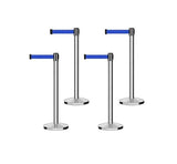 Set of (4) CCW Series RBB - 100 Retractable Belt Barriers - 11 Ft. Belt - Crowd Control Warehouse