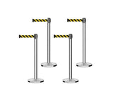 Set of (4) CCW Series RBB - 100 Retractable Belt Barriers - 11 Ft. Belt - Crowd Control Warehouse