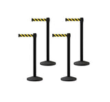 Set of (4) CCW Series RBB - 100 Retractable Belt Barriers - 11 Ft. Belt - Crowd Control Warehouse