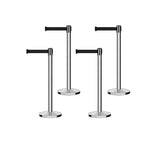 Set of (4) CCW Series RBB - 100 Retractable Belt Barriers - 11 Ft. Belt - Crowd Control Warehouse