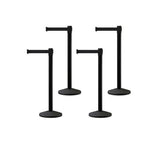Set of (4) CCW Series RBB - 100 Retractable Belt Barriers - 11 Ft. Belt - Crowd Control Warehouse
