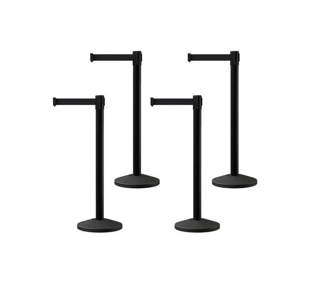 Set of (4) CCW Series RBB - 100 Retractable Belt Barriers - 11 Ft. Belt - Crowd Control Warehouse