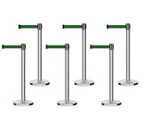 Set of (6) CCW Series RBB - 100 Retractable Belt Barriers - 11 Ft. Belts - Crowd Control Warehouse