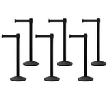 Set of (6) CCW Series RBB - 100 Retractable Belt Barriers - 11 Ft. Belts - Crowd Control Warehouse